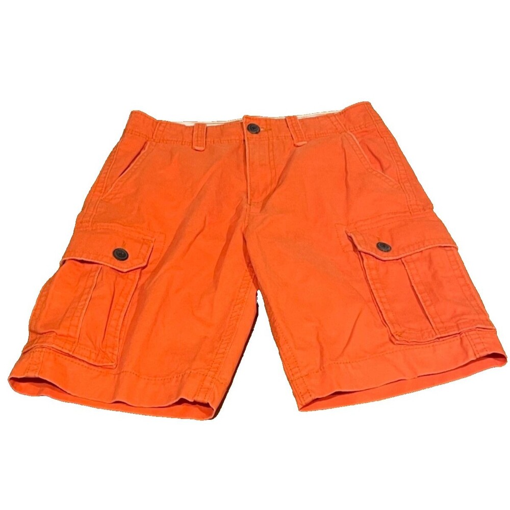 American Eagle Cargo Short Men 30 Orange Utility Y2K Streetwear Workwear Vintage